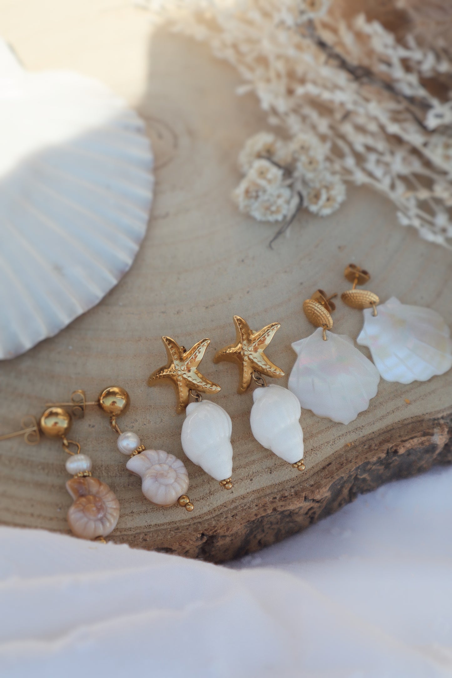nouvelle collection bijoux boucles d'oreilles coquillage