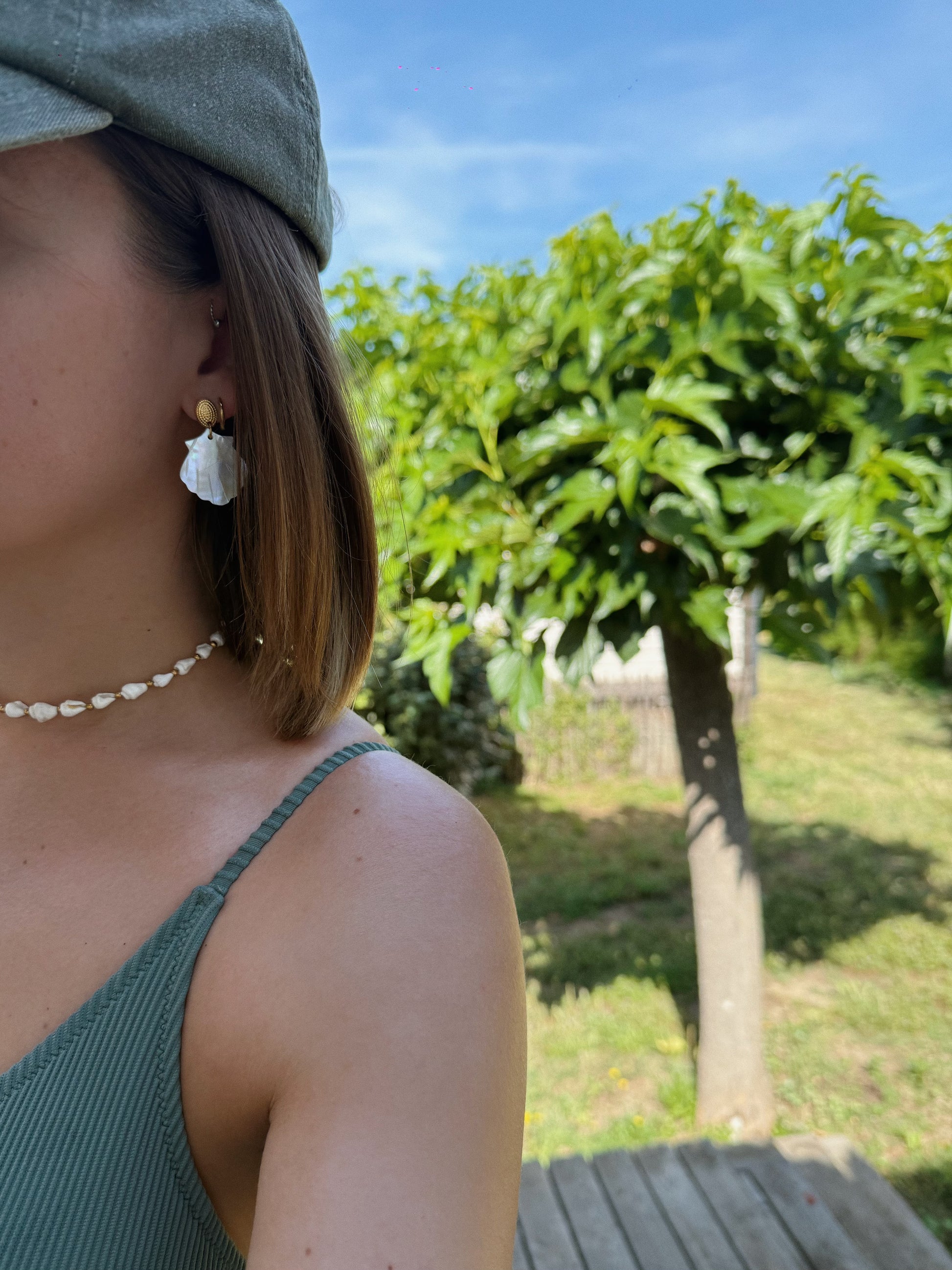 boucles tendances vacances nacre fait main