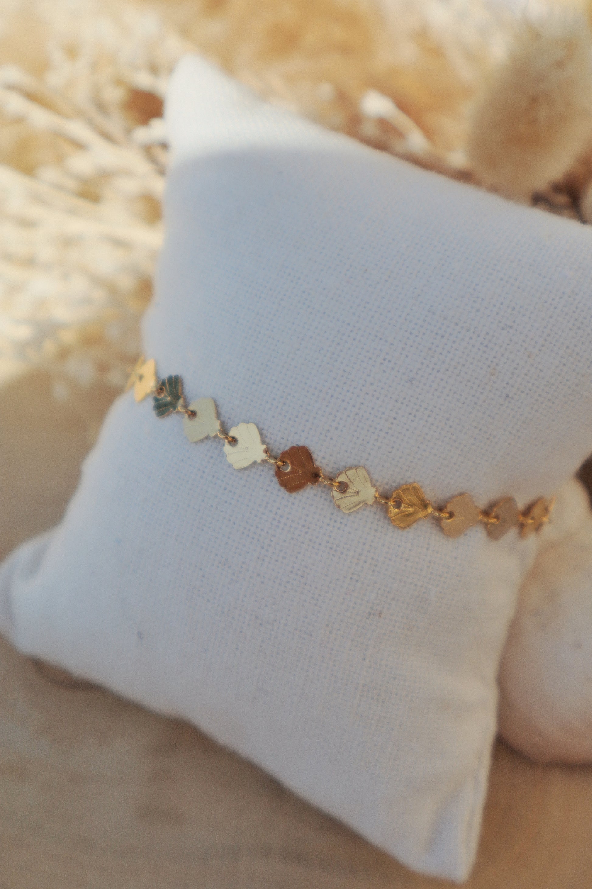 bracelet chaine acier coquillage maillon 