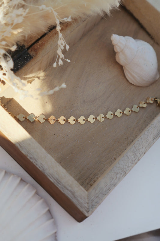 bracelet doré coquillage fait main résistant 