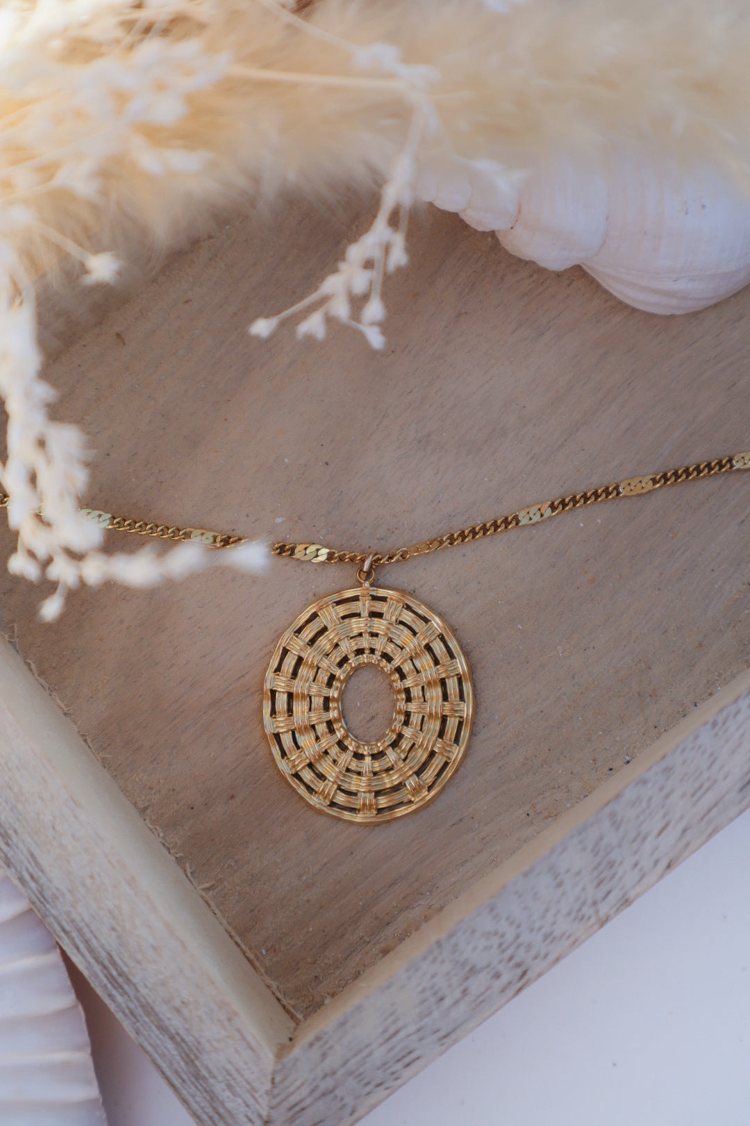 coller long pendentif bohème acier inoxydable