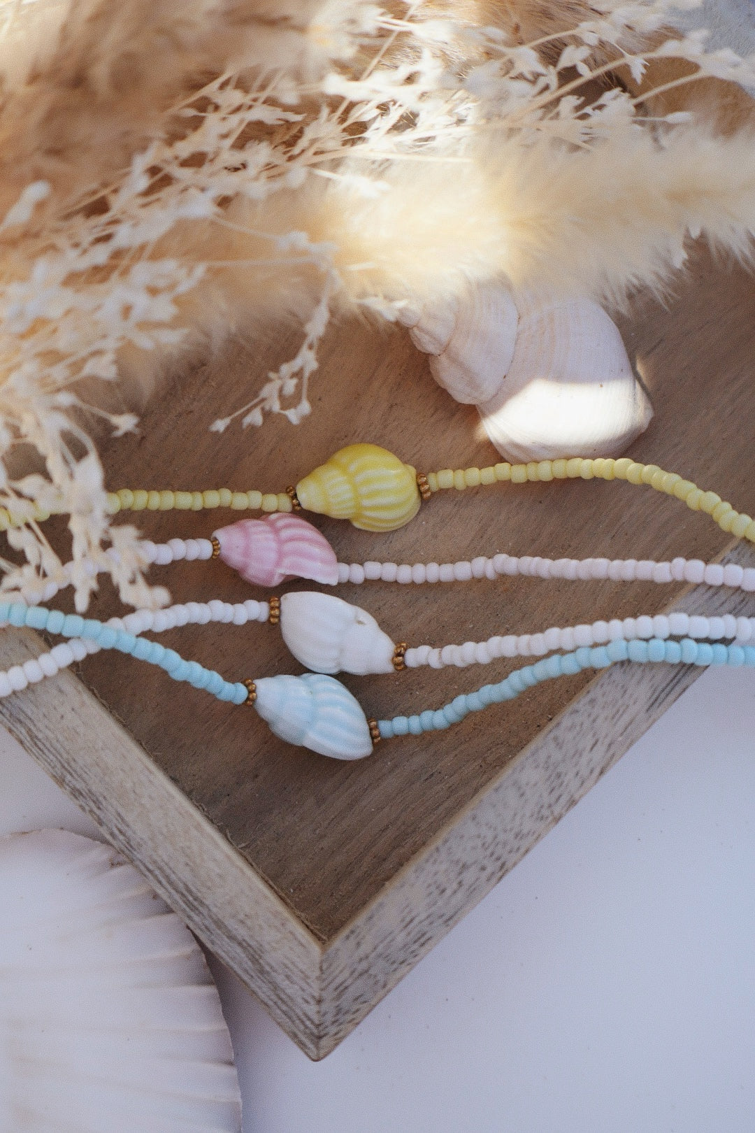 coquillage coloré et bracelet ras de cou summer vides